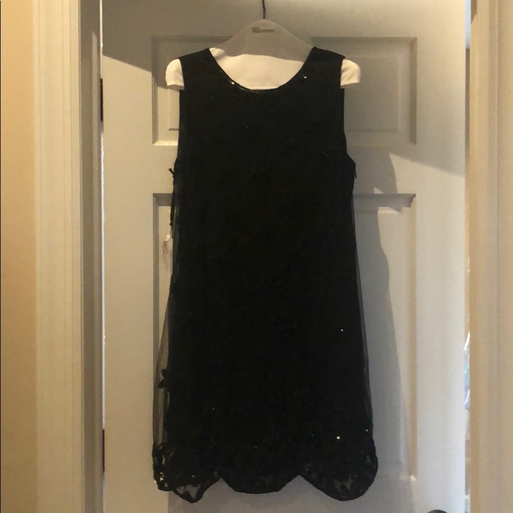 REF Valentino Black Flower Dress Size US 06 EU 44